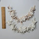 Handmade Alloy Flower Leaf Rhinestones Ceramic Flower Bridal Headband Wedding Headpieces Bridesmaids Women Hair Jewelry