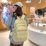 Maytrends Women Backpack Harajuku Fashion Female Student Girls Men School Backpacks Large Capacity Male Waterproof  Nylon Travel Knapsack