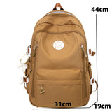 Maytrends New Multiple Pockets Waterproof Nylon Women Backpack Female Solid Color Travel Bag Unisex Preppy School Bag Men Cool Rucksack