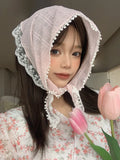 Maytrends Spring Lace Triangle Hair Scarf Scarf  Headscarf Elegant Headwear for Girl Y2K Jewelry 2024 INS Bandana Women Head Coverings