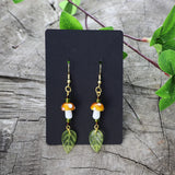 MAYTRENDS  -  Forest Leaves Mushroom Drop Earring Fairy Woodland Earring for women