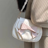 MAYTRENDS  -  Elegant Soft Bolso Mujer Korean Style Solid Bow Knot Crossbody Bags Vintage Concise Women's Bag  Trend Sac A Main Femme