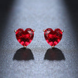 MAYTRENDS  - Red Jewel Heart Earrings