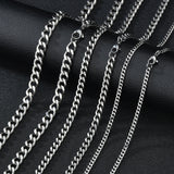 Maytrends Basic Punk Stainless Steel 3,5,7mm Curb Cuban Necklaces For Men Women Black Gold Color Link Chain Chokers Solid Metal Jewelry