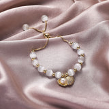 Korea Hot Selling Fashion Jewelry High-end Natural Opal Beads Beaded Copper Inlaid Zircon Shell Pearl Female Bracelet