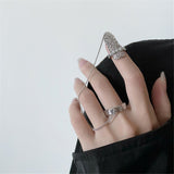 Maytrends Ins Pearl Nail Cover Opening Ring for Female Girl Punk Trendy Texture Irregular Lava Party Jewelry Gift