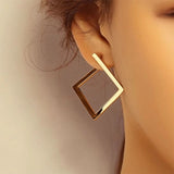 Hot Trendy Square Earrings Irregular Stud Earrings New Exaggerated Cold Wind Fashion Earring for Women Statement  Accessories