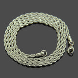 Maytrends 3mm Stainless Steel Men Necklace Hip Hop Silver Color Titanium Steel Twists Chain Necklace Rock Men Jewelry Trendy Accessories