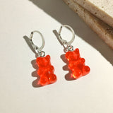 Maytrends Multicolor Resin Gummy Bear Drop Earrings for Women Cute Transparent Jelly Cartoon Bear Dangle Earring Trendy Jewelry