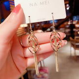 New Crystal Trendy Water Drop Women Dangle Earrings Korean Style Earring  Long Tassel Earrings For Women Elegant Jewelry