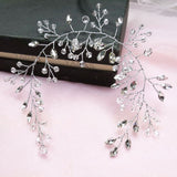 Fashion Pearl Flower Headband Bridal Wedding Crown Hair Accessories Women Party HairBand Tiara Crystal Headpiece Hair Jewelry