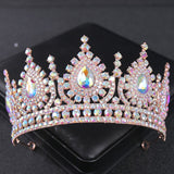 Maytrends Luxury Cubic Zirconia Crown Crystal Bridal Tiaras Crowns Queen Princess Rhinestone Pageant Diadem Headband Wedding Hair Jewelry