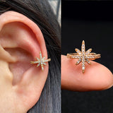 New Non-Piercing Crystal Leaves Ear Clips Leaf Ear Cuff For Women Fashion Gold Silver Color Cubic Zirconia Clip Earrings Jewelry