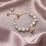 Korea Hot Selling Fashion Jewelry High-end Natural Opal Beads Beaded Copper Inlaid Zircon Shell Pearl Female Bracelet