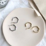 Fashion Distortion Interweave Twist Metal Circle Geometric Round Hoop Earrings for Women Accessories Retro Party Jewelry