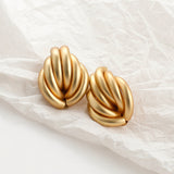 Maytrends New Matte Gold Color Earrings for Women Multiple Trendy Round Geometric Twist Drop Earring Fashion Statement Jewelry