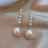 New Korean Design Trendy Sweet Cute Pearl Stud Earrings For Women Fashion Chic Big Elegant Earring Party Jewelry