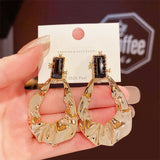 New Vintage Fashion Gold Big Pendant Earrings for Women Metal Loops Drop Earrings  Women Jewelry Gifts