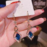 Elegant Korean Fashion Temperament Wild Geometric Round Copper Earrings Alloy Zircon  Earrings For Women  Jewelry New