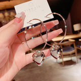 New Simple Heart Stud Earrings For Women Gold Color Personality Stud Earrings Girl Korean Fashion Jewelry Birthday Gifts