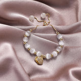 Korea Hot Selling Fashion Jewelry High-end Natural Opal Beads Beaded Copper Inlaid Zircon Shell Pearl Female Bracelet