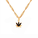 Maytrends Fashion Charm Maple Leaf Crystal Pendant Necklace for Women Gold Color Twisted Chain Necklace Wedding Jewelry Gift