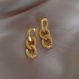 New Classic Copper Alloy Smooth Metal Hoop Earrings For Woman Fashion Korean Jewelry Temperament Girl's Daily Wear earrings