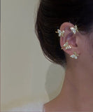 1PC New Fashion Gold Color Moon Star Clip Earrings For Women Simple Fake Cartilage Long Tassel Ear Cuff Jewelry