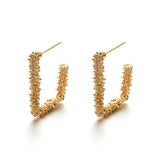 Geometric Earrings Rectangular gold Color earrings Women's earrings metal titanium steel earrings New trendy earrings