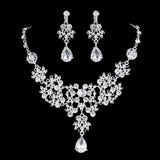 Maytrends Hot Sale Rhinestone Crystal Wedding Bridal Jewelry Sets Women Bride Tiara Crowns Earring Necklace Set Wedding Hair Accessories