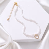 Sweet Jewelry Bracelet Simple Design Small Simulated Pearls Bracelet With Delicate Heart Pendant Necklace Women Jewelry Gifts