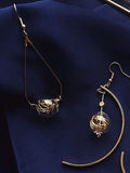 Maytrends Unique Copper Wire Glass Ball Asymmetric Dangle Earrings For Women Original Handmade Brass Vintage Drop Long Earrings
