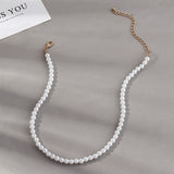 Maytrends Elegant Big White Imitation Pearl Beads Choker Clavicle Chain Necklace For Women Wedding Jewelry Collar New
