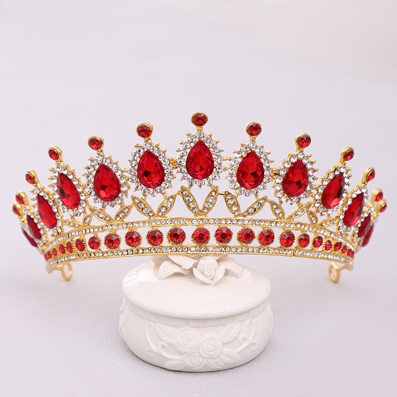 Luxury Rhinestone Crystal Crown Bride Tiaras And Crowns Queen Diadem Pageant Crown Bridal Hair Jewelry Wedding Hair Accessories
