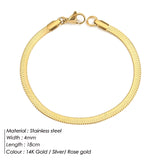 Maytrends 316L Stainless Steel Round Snake Chain Bracelet For Women Minimalist Link Bracelets Jewelry Wholesale/Dropshipping