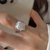 Maytrends INS Fashion Silver Color Finger Rings for Women Hot Sale Creative Simple Irregular Geometric Party Jewelry