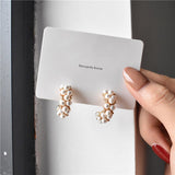 New Korean Design Trendy Sweet Cute Pearl Stud Earrings For Women Fashion Chic Big Elegant Earring Party Jewelry