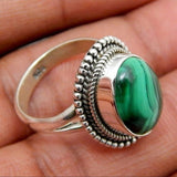 Fashion Silver Color Watermelon Green Stone Rings Wedding Jewelry Striped Printing Pattern Finger Rings Mujer