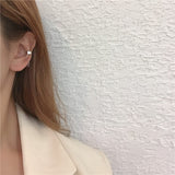 1PC New Fashion Gold Color Moon Star Clip Earrings For Women Simple Fake Cartilage Long Tassel Ear Cuff Jewelry