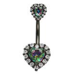 14G Belly Button Piercing Heart Navel Ring 316L Surgical Stainless Steel CZ Belly Piercing Ombligo Jewelry for Women