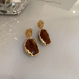 Maytrends New Geometric Resin Korean Drop Earrings Contracted Fashion Irregular Modelling Joker Temperament Women Earrings Jewelry