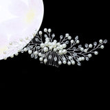 Fashion Pearl Flower Headband Bridal Wedding Crown Hair Accessories Women Party HairBand Tiara Crystal Headpiece Hair Jewelry