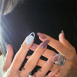 Maytrends Cool Flash Single Nail Ring Finger-tips Korean Trendy Luxury Jewelry Shining Crystal Female Nail Cover Ring