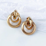 Maytrends New Matte Gold Color Earrings for Women Multiple Trendy Round Geometric Twist Drop Earring Fashion Statement Jewelry