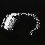 Fashion Pearl Flower Headband Bridal Wedding Crown Hair Accessories Women Party HairBand Tiara Crystal Headpiece Hair Jewelry