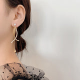Elegant Korean Fashion Temperament Wild Geometric Round Copper Earrings Alloy Zircon  Earrings For Women  Jewelry New