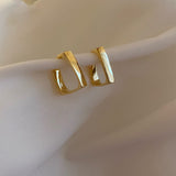 Golden Big hoop Earrings Korean Geometry Metal Earrings For women Female Retro Drop Earrings 2021 Trend Fashion Jewelry