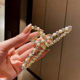 Elegant Pearls Opal Geometric Hair Clips For Women Back Hair Hold Clips  Decorate Headband Fashion Hair Accessories Jewelry