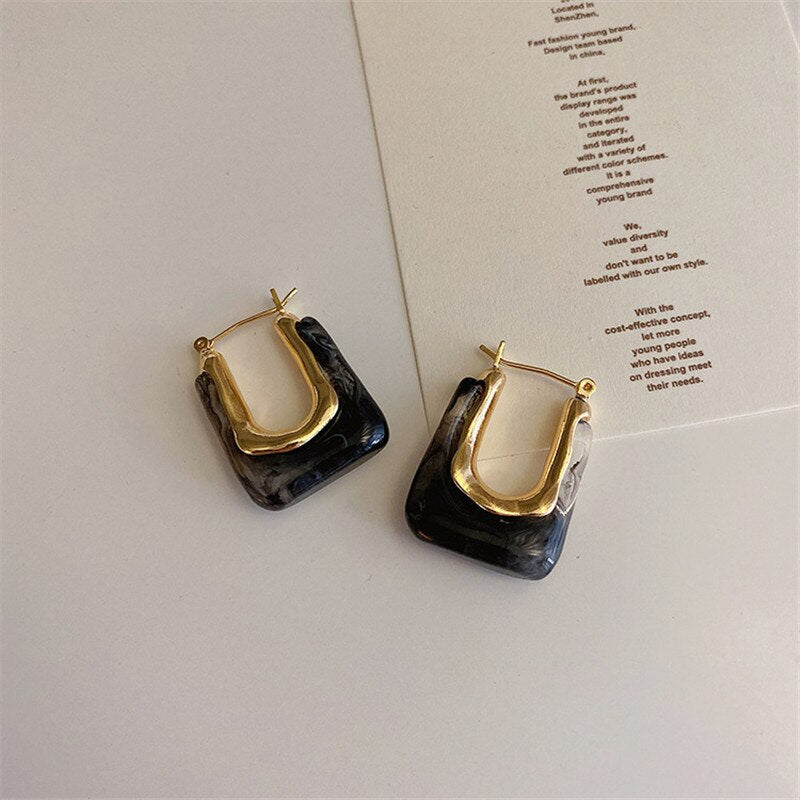 New Korea Clear Acrylic Geometric C-shaped Hoop Earrings For Women Girls Trends Hanging Earrings Party Travel Jewelry Gifts
