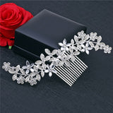 Fashion Pearl Flower Headband Bridal Wedding Crown Hair Accessories Women Party HairBand Tiara Crystal Headpiece Hair Jewelry